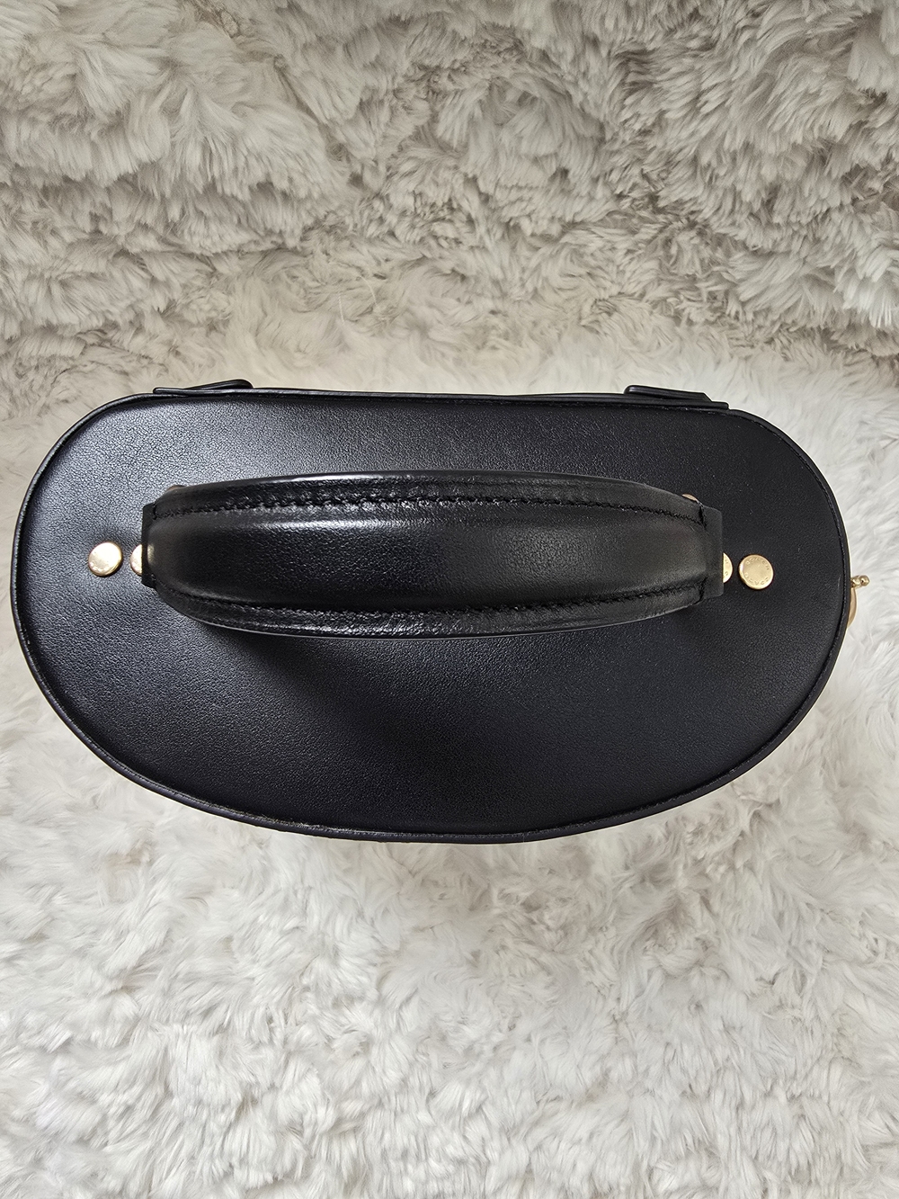 Coach Black Leather Top-Handle Mini Vanity Bag with Gold Hardware - Picture 7 of 12